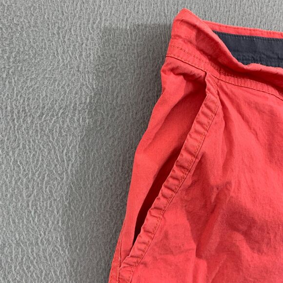 Columbia Washed Out Shorts Mens Size 34 Inseam 10L Red Flat Front Chino Cotton - Picture 2 of 12